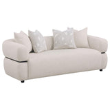 Jeanette 2-piece Fabric Upholstered Round Arm Sofa Set Beige - 508961-S2