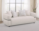 Jeanette 84-inch Fabric Upholstered Round Arm Sofa Beige - 508961