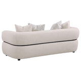 Jeanette 84-inch Fabric Upholstered Round Arm Sofa Beige - 508961