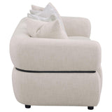 Jeanette 84-inch Fabric Upholstered Round Arm Sofa Beige - 508961