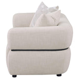 Jeanette 73-inch Fabric Upholstered Round Arm Loveseat Beige - 508962