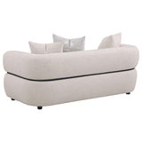 Jeanette 73-inch Fabric Upholstered Round Arm Loveseat Beige - 508962