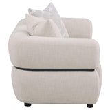 Jeanette 73-inch Fabric Upholstered Round Arm Loveseat Beige - 508962