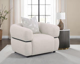 Jeanette Fabric Upholstered Round Arm Accent Chair Beige - 508963