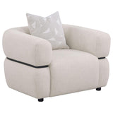 Jeanette Fabric Upholstered Round Arm Accent Chair Beige - 508963