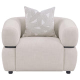 Jeanette Fabric Upholstered Round Arm Accent Chair Beige - 508963