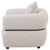Jeanette Fabric Upholstered Round Arm Accent Chair Beige - 508963