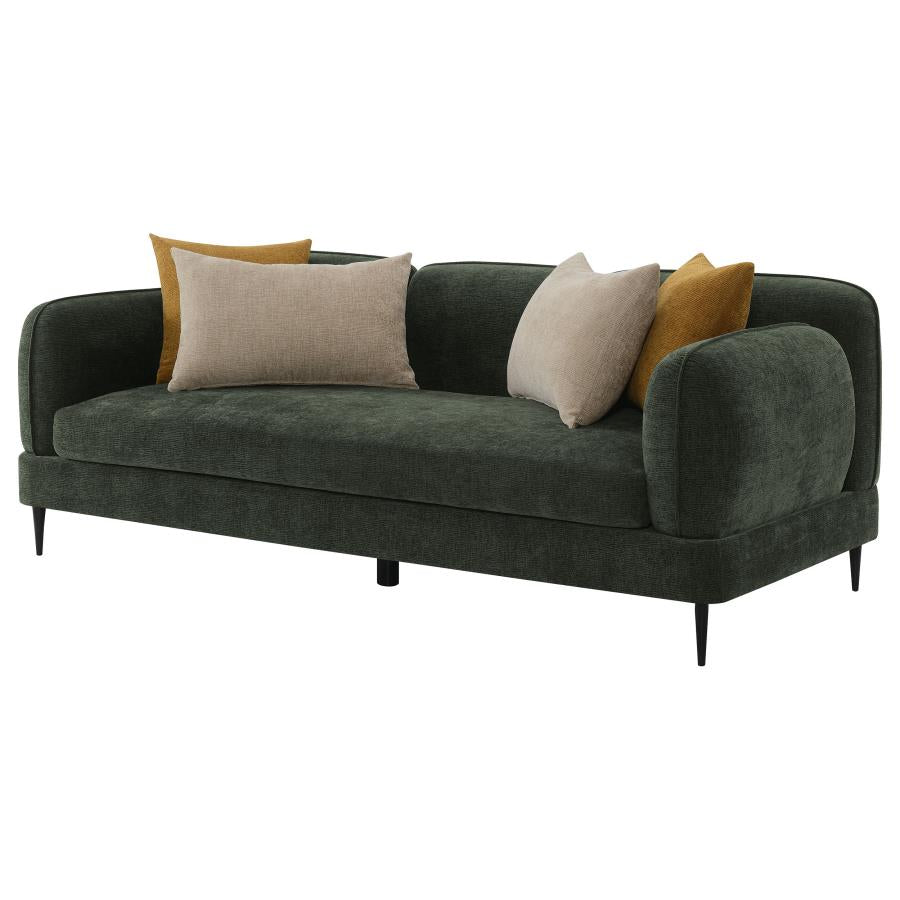 Jade Chenille Upholstered Modern Track Arm Sofa Green - 509131