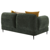 Jade Chenille Upholstered Modern Track Arm Loveseat Green - 509132