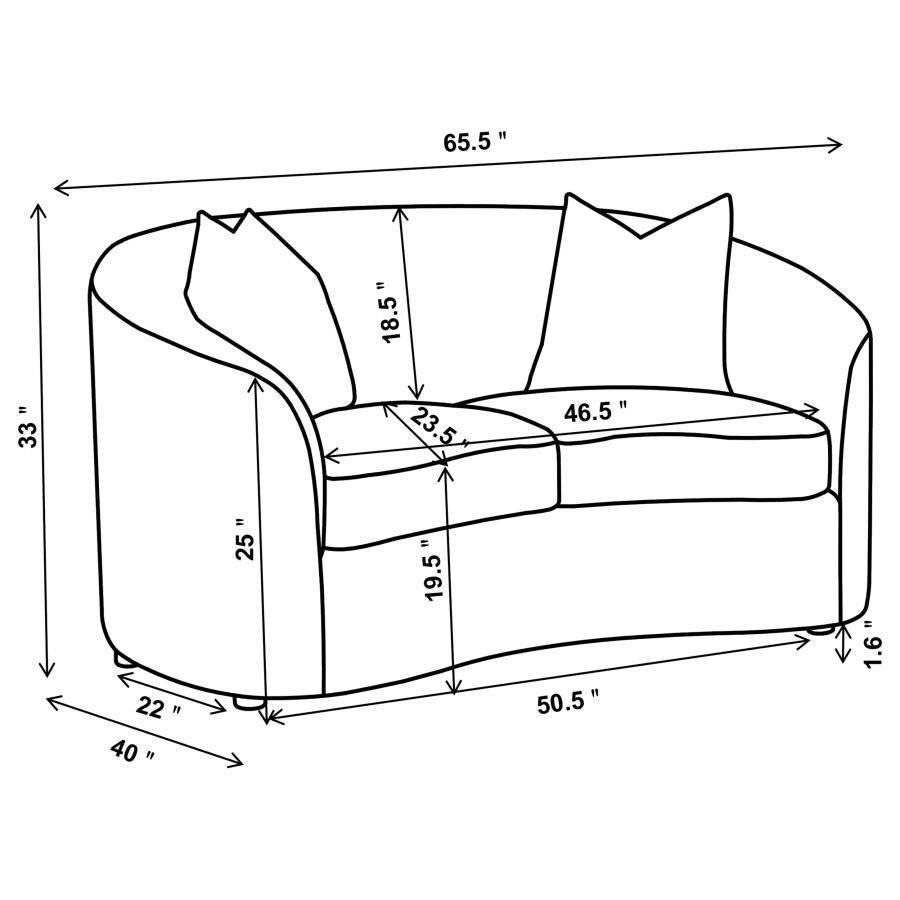 Rainn 2-piece Boucle Upholstered Sloped Arm Sofa Set Latte - 509171-S2