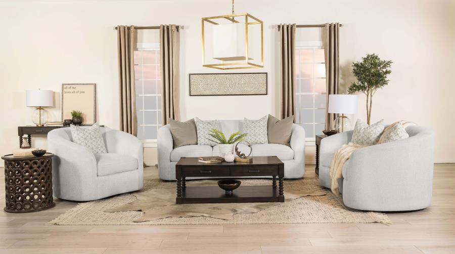 Rainn 3-piece Boucle Upholstered Sloped Arm Sofa Set Latte - 509171-S3