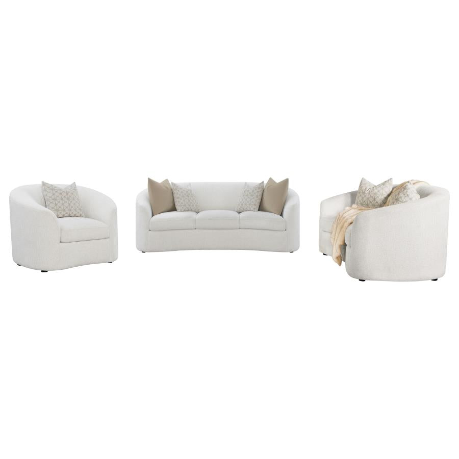 Rainn 3-piece Boucle Upholstered Sloped Arm Sofa Set Latte - 509171-S3