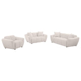 Destino 3-piece Chenille Splayed Arm Sofa Set Greige - 509301-S3