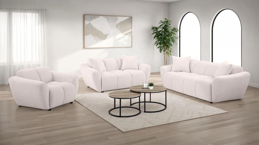 Destino Chenille Upholstered Splayed Arm Loveseat Greige - 509302