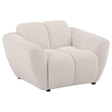 Destino Chenille Upholstered Splayed Arm Accent Chair Greige - 509303