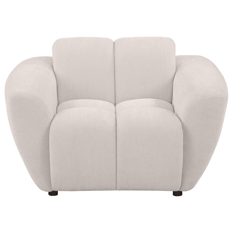 Destino Chenille Upholstered Splayed Arm Accent Chair Greige - 509303