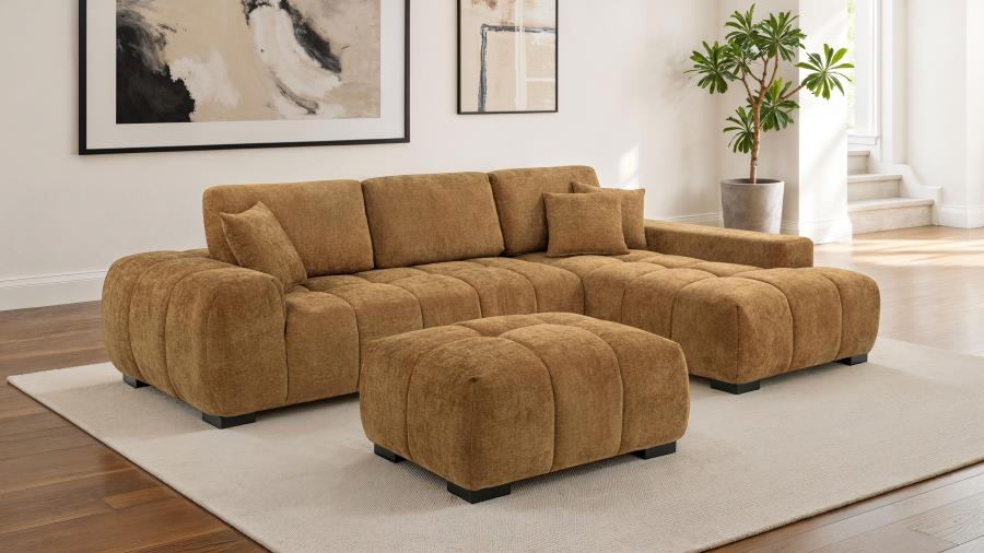 Octavia Upholstered Sectional Chaise Sofa Amber - 509340