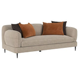 Jade Chenille Upholstered Sculpted Track Arm Sofa Latte - 509411
