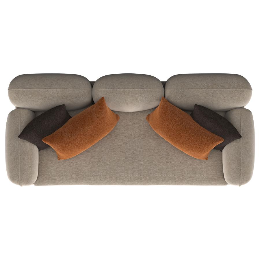 Jade Chenille Upholstered Sculpted Track Arm Sofa Latte - 509411