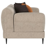 Jade Chenille Upholstered Sculpted Track Arm Loveseat Latte - 509412