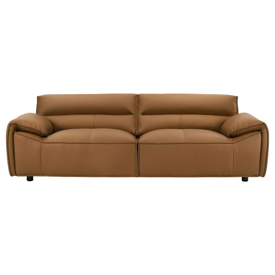 Buxton Top Grain Leather Upholstered Sofa Orange - 509501