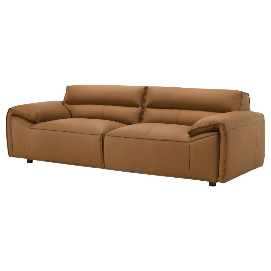 Buxton Top Grain Leather Upholstered Sofa Orange - 509501