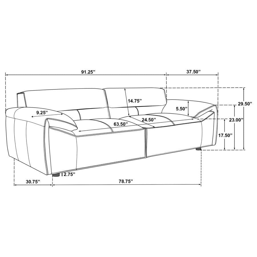 Buxton Top Grain Leather Upholstered Sofa Orange - 509501