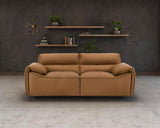 Buxton Top Grain Leather Upholstered Loveseat Orange - 509502
