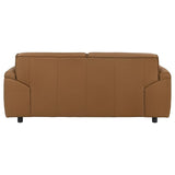 Buxton Top Grain Leather Upholstered Loveseat Orange - 509502