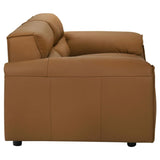 Buxton Top Grain Leather Upholstered Loveseat Orange - 509502