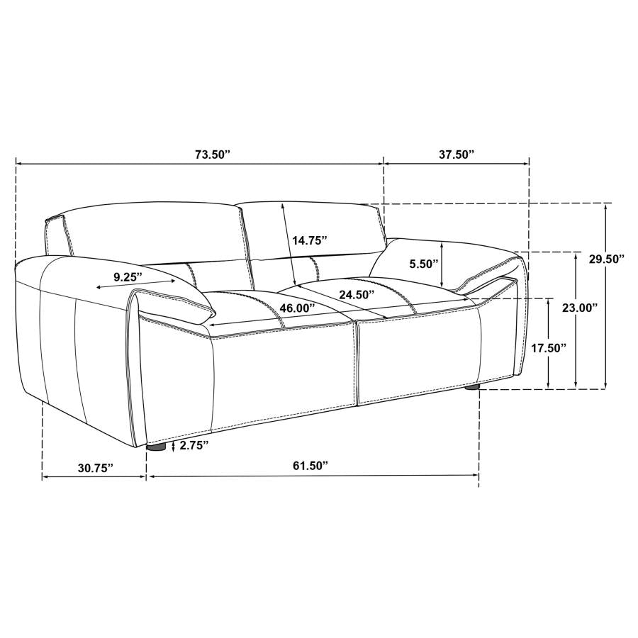 Buxton Top Grain Leather Upholstered Loveseat Orange - 509502
