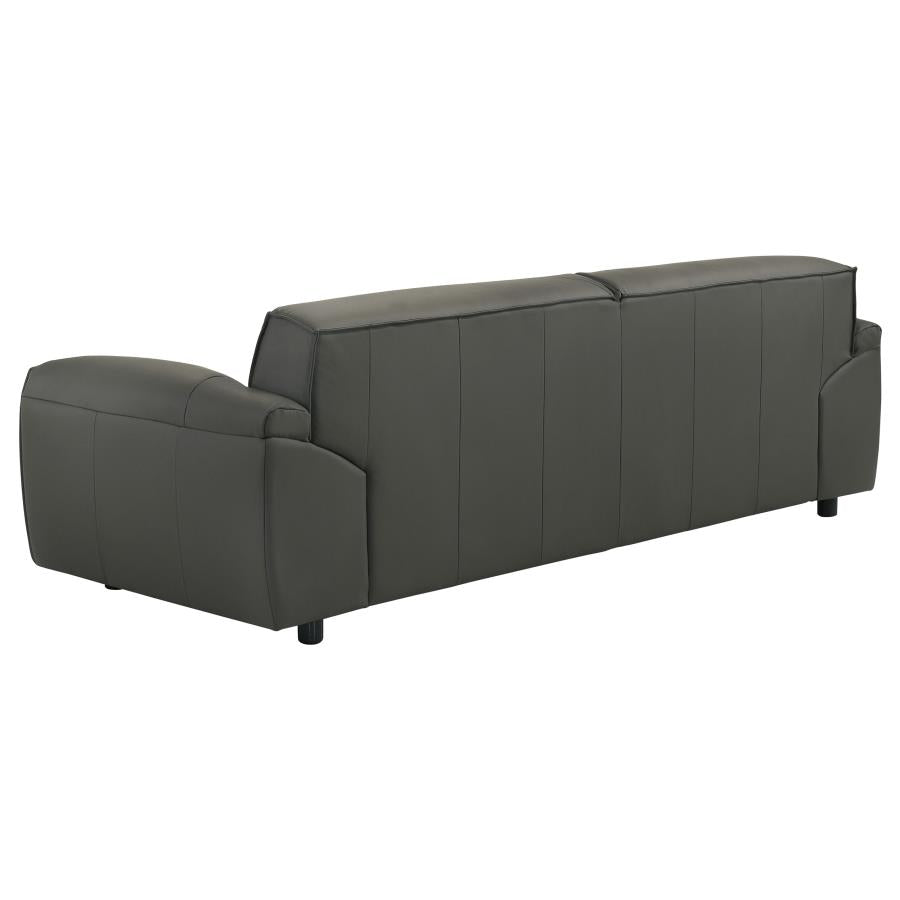 Buxton 2-piece Leather Upholstered Sofa Set Graphite - 509504-S2