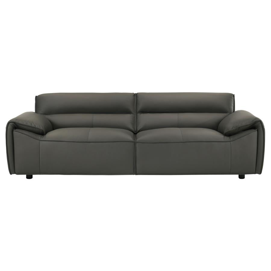 Buxton Top Grain Leather Upholstered Sofa Graphite - 509504