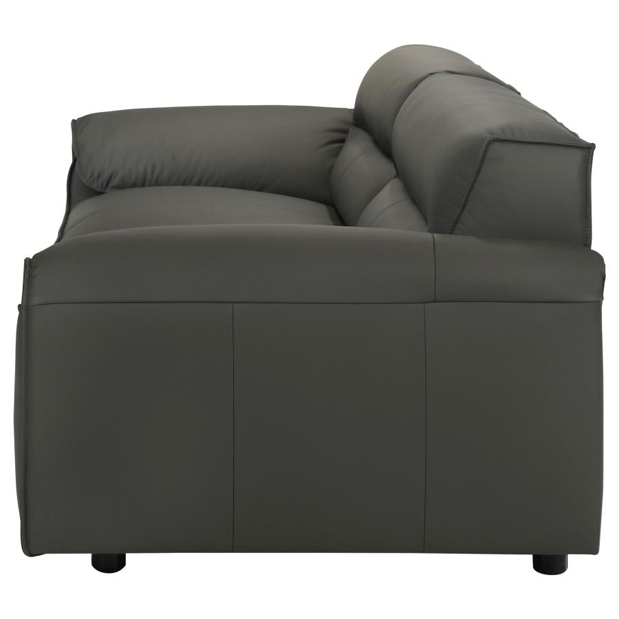 Buxton Top Grain Leather Upholstered Sofa Graphite - 509504