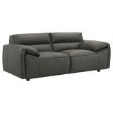 Buxton Top Grain Leather Upholstered Loveseat Graphite - 509505