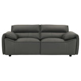Buxton Top Grain Leather Upholstered Loveseat Graphite - 509505
