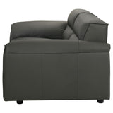 Buxton Top Grain Leather Upholstered Loveseat Graphite - 509505