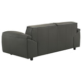 Buxton Top Grain Leather Upholstered Loveseat Graphite - 509505