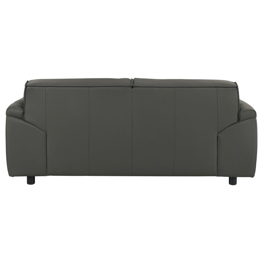 Buxton Top Grain Leather Upholstered Loveseat Graphite - 509505