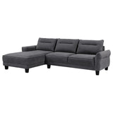 Caspian Upholstered Curved Arm Chaise Sectional Sofa Grey - 509540