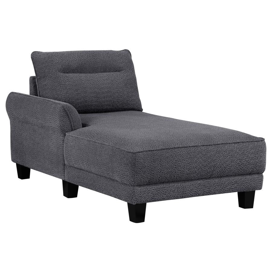 Caspian Upholstered Curved Arm Chaise Sectional Sofa Grey - 509540