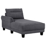 Caspian Upholstered Curved Arm Chaise Sectional Sofa Grey - 509540