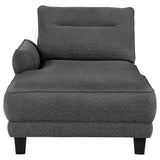 Caspian Upholstered Curved Arm Chaise Sectional Sofa Grey - 509540