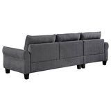 Caspian Upholstered Curved Arm Chaise Sectional Sofa Grey - 509540