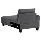 Caspian Upholstered Curved Arm Chaise Sectional Sofa Grey - 509540
