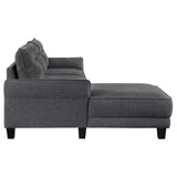 Caspian Upholstered Curved Arm Chaise Sectional Sofa Grey - 509540