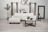 Caspian Upholstered Curved Arm Chaise Sectional Sofa White - 509550