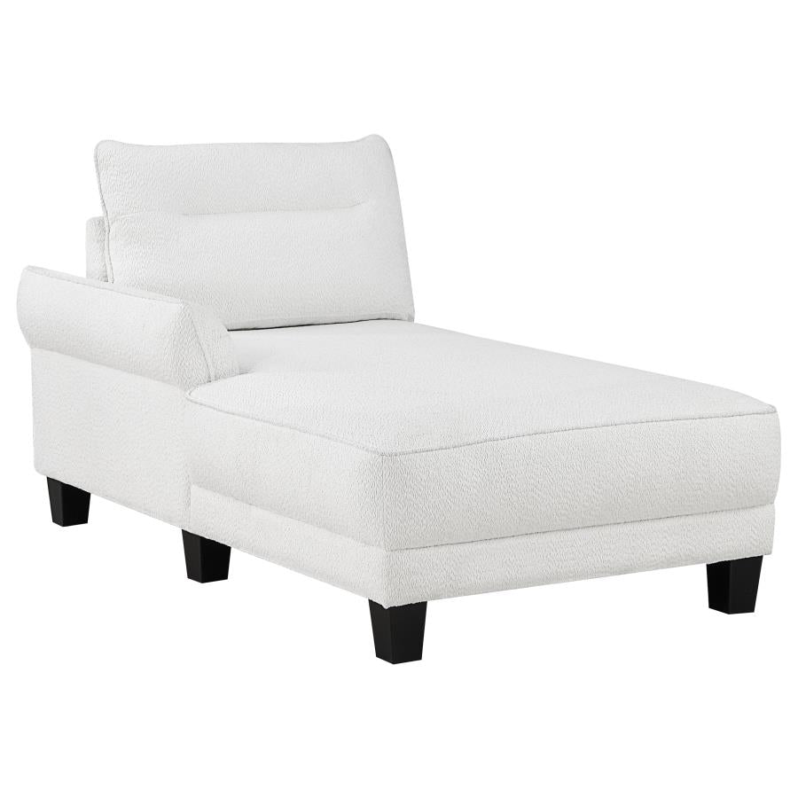 Caspian Upholstered Curved Arm Chaise Sectional Sofa White - 509550