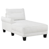 Caspian Upholstered Curved Arm Chaise Sectional Sofa White - 509550