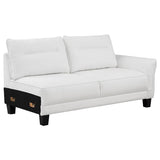 Caspian Upholstered Curved Arm Chaise Sectional Sofa White - 509550